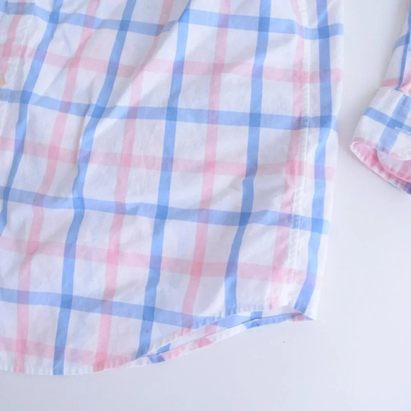 Vineyard Vines White Pink Blue Checker Classic Fit Murray Shirt 100% Cotton Shir - Picture 6 of 14